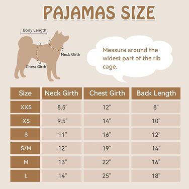 Піжама для собак, тепла, м'яка, зручна, кавового кольору, розмір S, для маленьких собак