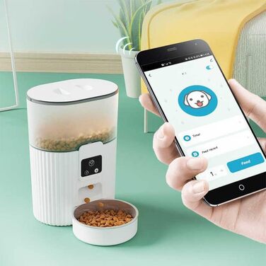 Розумна годівниця для котів з Wi-Fi та керуванням через додаток, прозорий контейнер для корму