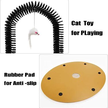 Боргунок для котів 3-в-1: масажер, щітка для короткої та довгої шерсті, скребок для догляду за обличчям. Підходить для котів усіх порід.