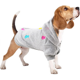 Флісовий теплий костюм-піжама для собак - флісовий худі для маленьких та середніх собак, Французький бульдог, Даксель, Чихуахуа, сірий колір