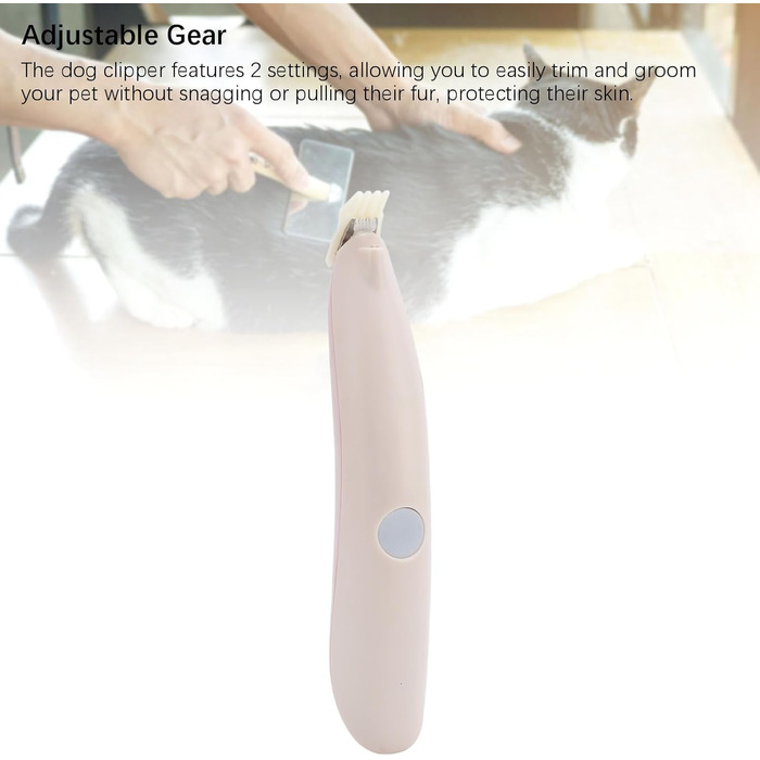 Бездротовий тример для собак з підсвічуванням, 2 швидкості, регульований, для грумінгу навколо очей, вух, обличчя та задньої частини тіла (рожевий)