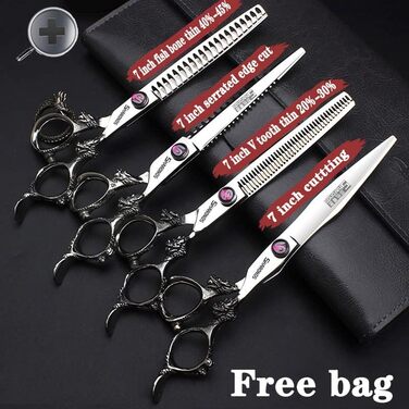 Професійний набір для стрижки волосся 8 дюймів, набір професійного перукаря, включає ножиці для стрижки 8 дюймів та 7-дюймові ножиці (4 шт)