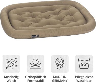 Ортопедична подушка для собак середніх порід, 90x60 см - лежанка для собак, миється до 95°C, без запаху, міцна, для дому та вулиці, Made in Germany (M - 70x50 см, золотисто-коричневий)