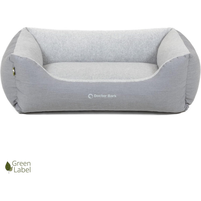 Ліжко для собак Doctor Bark Kleine Hunde - Корзина для собак, м'яка та пухнаста - Миється, зносостійка, затишна - Зроблено в Німеччині GreenLabel (S - 74x55 см, світло-сірий)