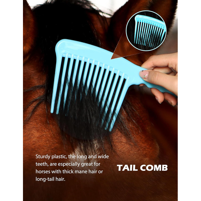 Набір для догляду за конями Harrison Howard, 9 предметів, блакитний. Органайзер, сумка для перенесення