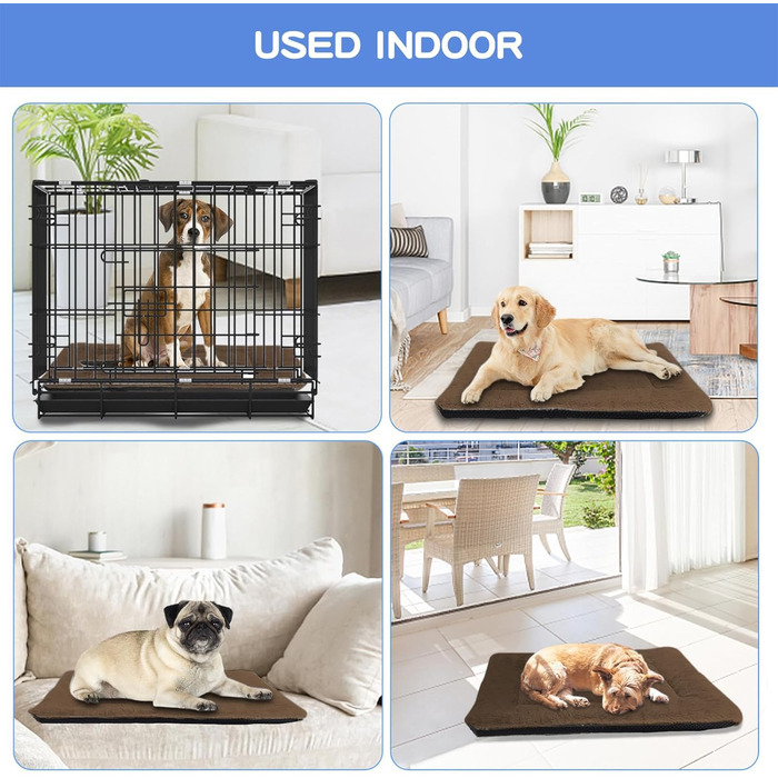 Килимок для собак середнього розміру Baodan, 90x60 см, коричневий, з антиковзаючою основою