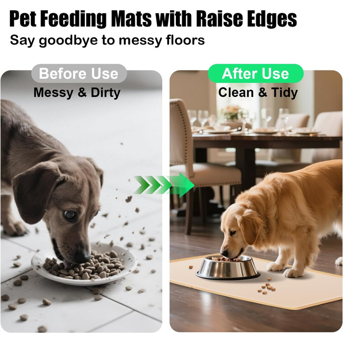 Килимок для годування собак та котів з силікону харчової якості, з піднятими бортиками, неслизький, жовтий (L)