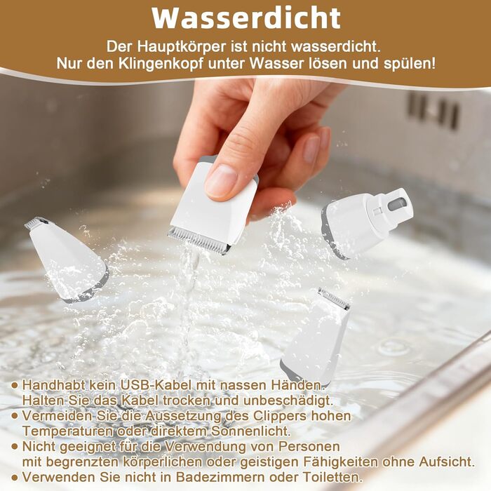 ETACCU 4в1 Безшумна машинка для стрижки собак та котів з LED-дисплеєм. Машинка для стрижки, триммер для лап, точилка для кігтів. Для тіла, лап, очей, вух, обличчя.