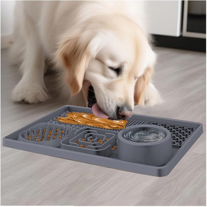 Килимок для собак Leckmatte, силіконовий, антиковзкий, для грумінгу, тренувань, стрижки, сірий