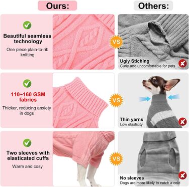 BEAUTYZOO Пуловер для собак з в'язаним візерунком 