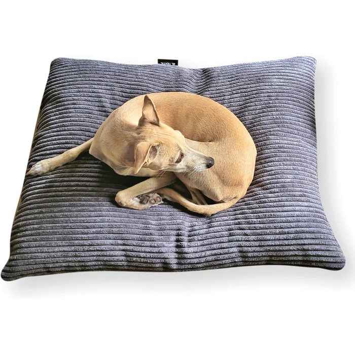 Лежак для собак 4L Textil ZOE, велюровий, знімний чохол, великий, 120x100 см, графіт, для великих собак, праний