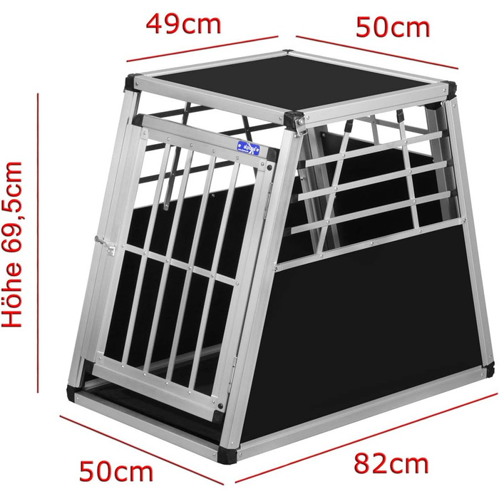 Транспортний бокс для собак Transportbox N4, алюміній, 82x50x69.5 см, з аварійним виходом