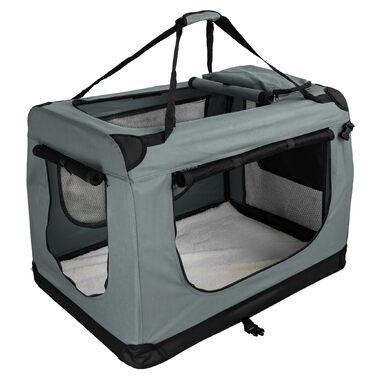 Складний переноска для собак та котів Petigi S 50x35x36 см, темно-сіра. Сумка-переноска для авто, для собак, котів, кроликів