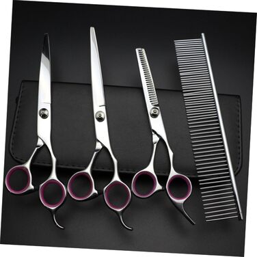 Набір для стрижки домашніх тварин Sosoport (4 шт.): стригуча, філірувальна ножиці, гребінець, тканина. Для собак та котів.