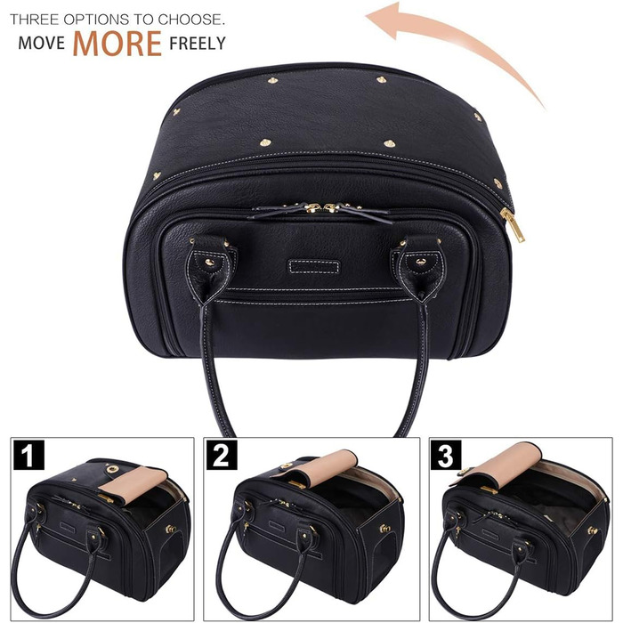 Сумка-переноска для собак та котів PetsHome, чорна, Premium-Nylon, водонепроникна, складна