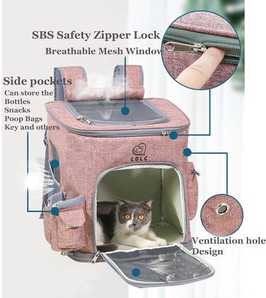 Рюкзак для собак та котів з сіткою, переноска для маленьких собак та котів, жовта, 28x27x43 см