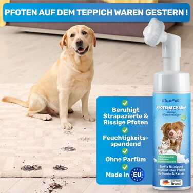 BluePet Очищувач для лап собак - видаляє бруд та сміття I З мікрофібровою рукавичкою I PfotenBlitz Розмір L (глибоке очищення, догляд за лапами)
