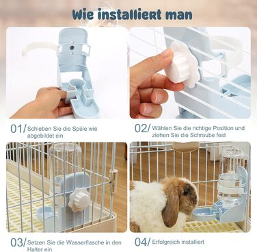 Автоматичний диспенсер для води HYLYUN для тварин, 500 мл, підвісний, для морських свинок, шиншил, їжаків, горностаїв (блакитний)