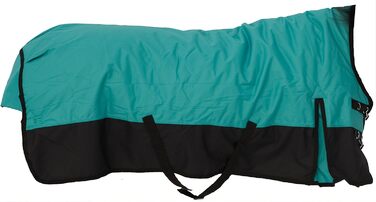 Зимова попона для коня Saddlery4U, Ripstop 1200D, 400 г утеплювач, високий захист шиї, бірюзово-чорна