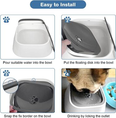Тротуар для собак 1.5L, анти-розливання, для подорожей, годівниця для води для собак, для дому та авто