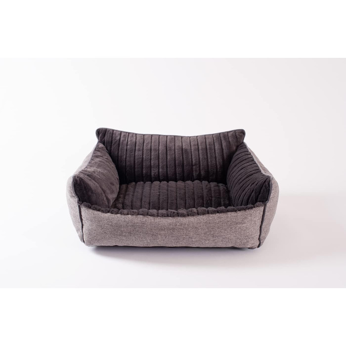 Ліжко-диванчик Deep Edge для собак, оксамитова м'яка модель з валиком для шиї, підняті бортики, подушка з Memory Foam, екологічна наповнювач, неслизьке, можна прати в машині (маленьке)