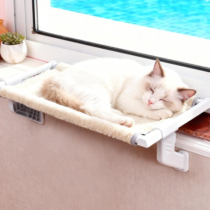 Крісло-гамак для котів на вікно, 68x34.5 см. Гамак для котів, ліжко для котів, гамак для котів на підвіс, зручне місце для відпочинку для великих котів до 25 кг