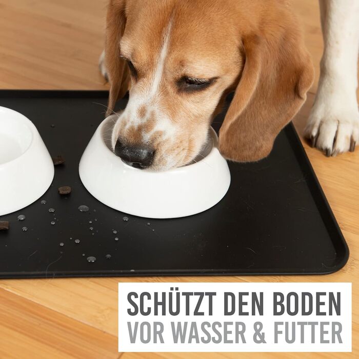 Силіконовий килимок під миску для собак та котів, 60x40 см, чорний, нековзний