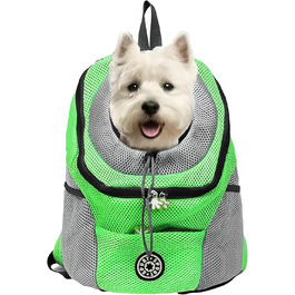 Рюкзак-переноска для собак та котів, до 10 кг, зелений, для подорожей та активного відпочинку