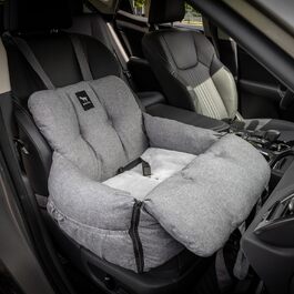 Автокрісло для собак JACKO & CO V2 Premium – підходить для малих та середніх тварин до 18 кг, з підстібкою та поворотком, сіре