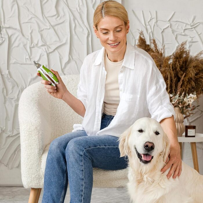 Ножиці для обрізання кігтів собак та котів з блокуванням - інструмент для догляду за дрібних та середніх порід - безпечний та захисний інструмент для стрижки кігтів, з електронною інструкцією