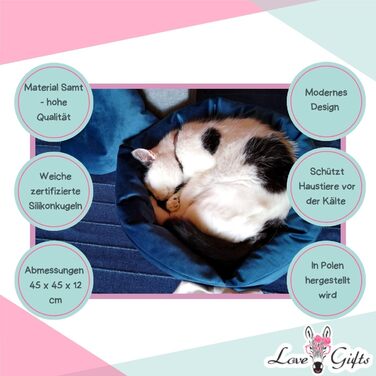 М'яке лежанка-подушка для собак Love Gifts® | Підходить для середніх та маленьких собак | Ортопедична лежанка | М'яке ліжко-подушка (Блакитний)