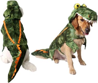 Костюм крокодила для собак - теплий, м'який, для маленьких собак, цуценят та котів. Ідеально для фотосесій та свят (3 шт.)