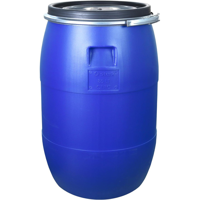 Ферментаційна бочка з кришкою 85 л, з нержавіючої сталі, з широкою горловиною, для бродіння, універсальна бочка, садова бочка, харчова, блакитна