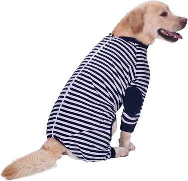 Піжама для собак, комбінезон, одяг для собак середнього та великого розміру, дихаючий, з блискавкою, м'яка бавовна