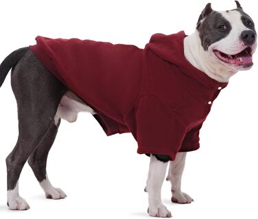 Теплий флісовий худі Nanaki для великих собак з отвором для повідка та капюшоном. Червоний, для хлопчиків та дівчаток, підходить для Біглів (XL, 68 см)