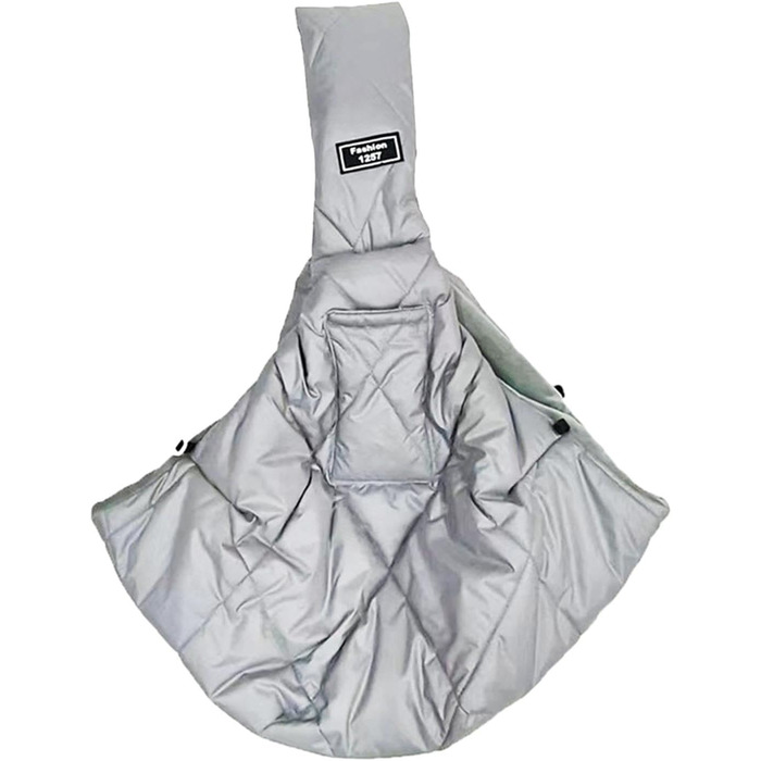 Сумка-переноска для собак та котів, зимова, з м'яким ременем, через плече, для маленьких тварин (Світло-сіра)