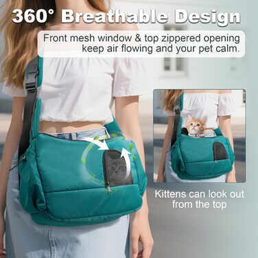 Трансформер для собак та котів до 3,2 кг, дихаюча переноска для тварин, сумка-переноска з кишенями, блакитна