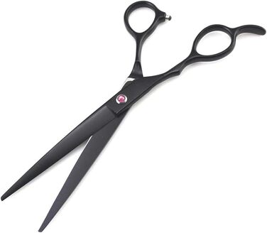 Професійна ножиці для собак, вигнуті ножиці для грумінгу, набір інструментів для догляду за шерстю собак, чорний, 7 дюймів