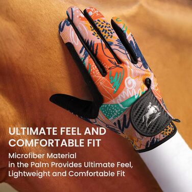 Спортивні рукавички для їзди на конях FINGER TEN з підтримкою сенсорного екрану, для дорослих, оранжевого кольору (L)