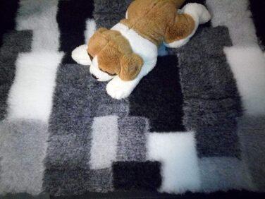 Преміум лежанка для собак Drybed Patchwork сірого кольору, 100x75 см, лежанка-декорація, ковдра для собак, місце для відпочинку, суха лежанка