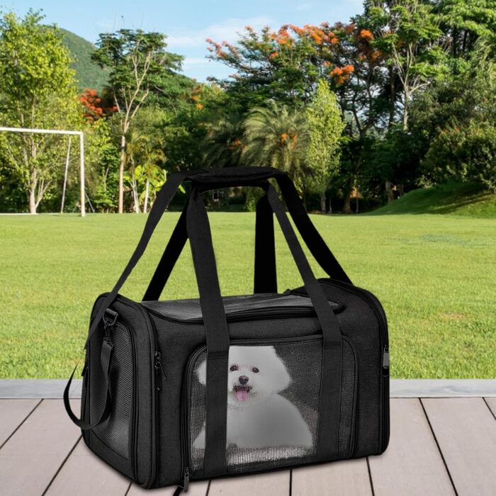 Транспортна переноска для тварин, сумка-переноска, чорна. Зручна та портативна переноска для собак та котів. Складана, стабільна та безпечна для подорожей.