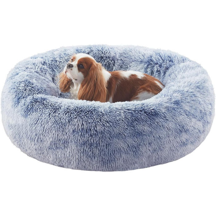 Кругле ліжко для собак та котів, блакитне, 30х30 см, знімний чохол, для тварин до 11,3 кг