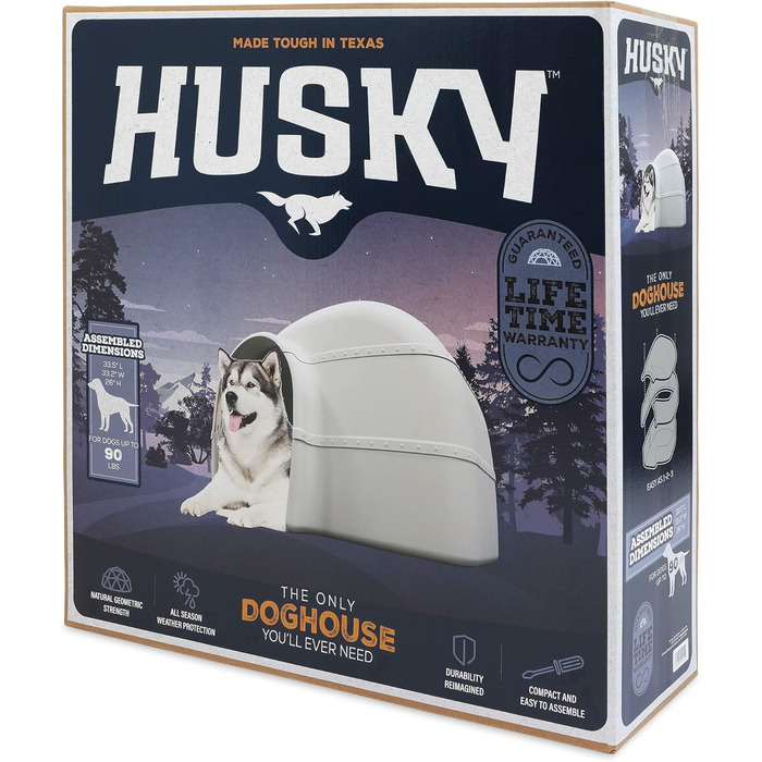 Будинок для собак Petmate Husky - великий, з перероблених матеріалів, 85x84x66 см