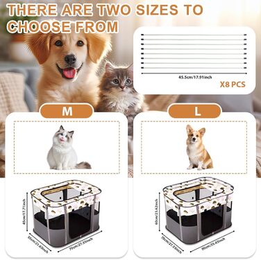 Клітка-забіг для цуценят, переносна огорожа для тварин, сірий колір, розмір M