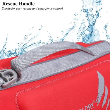 Жилет рятувальний для собак VIVAGLORY, жилет для плавання, червоний, S (48-56 см)