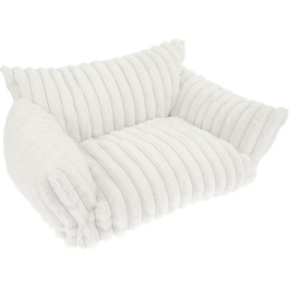 М'яке ліжко для котів та собак: зручне диван-лежанка з фетру, неслизьке дно, легко миється (білий)