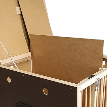 Дерев'яна переносна клітка для дрібних тварин з 3 відділеннями - велика, з закривними кришками