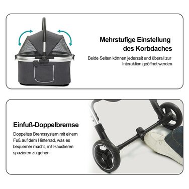 Візок для собак 3-в-1 до 24 кг, складний, для маленьких собак та котів, візок-кіндерваген для собак