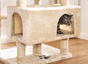 Низька дряпалка, висока дряпалка, лежанка та килимки-дряпалки