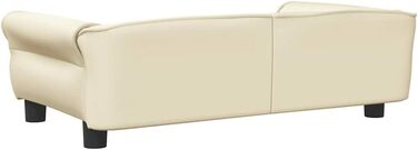 Лягушка для собак, м'яка подушка, диван-софа для маленьких собак, котів, штучна шкіра, 95x55x30 см, кремовий колір